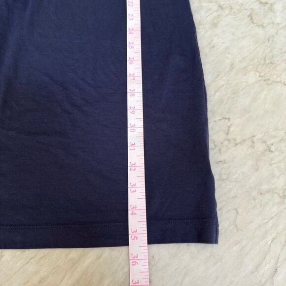 Lilly Pulitzer 100% Pima cotton Brewster Dress True Navy White Rope V Neck Sz L - Picture 9 of 9